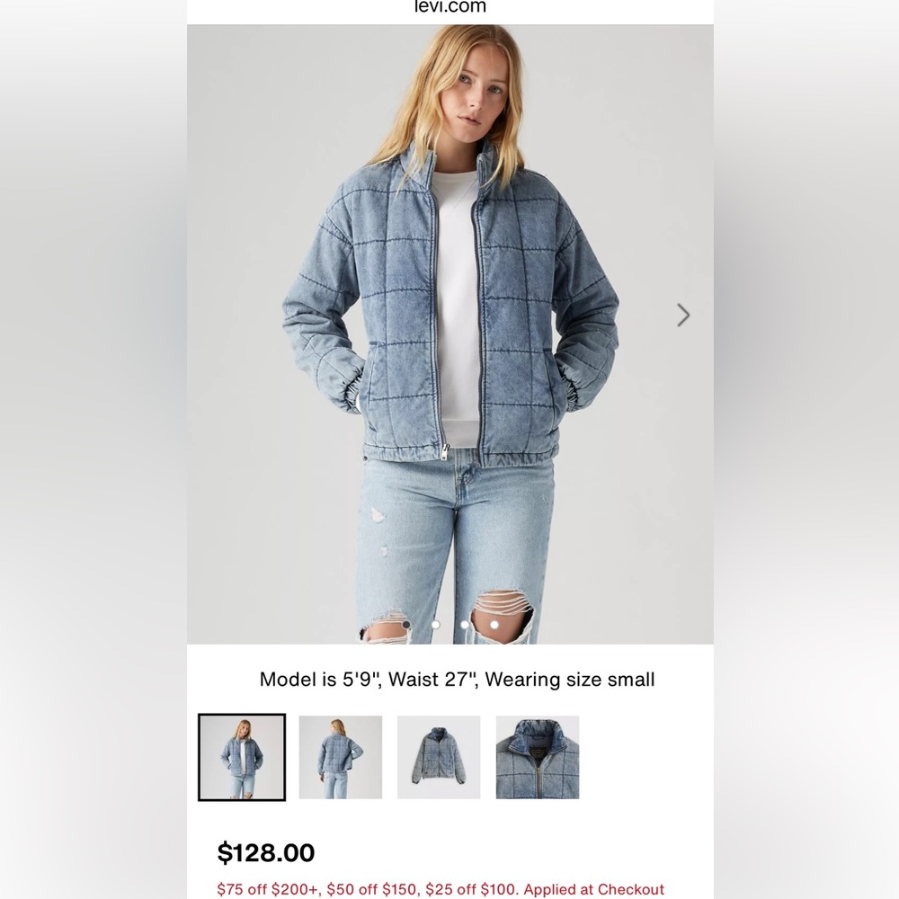 Levi’s Quilted Denim Bomber Jacket XL